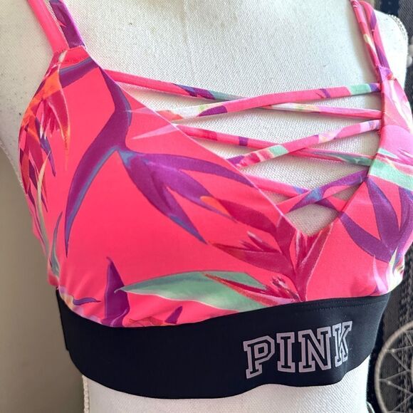 Victorias Secret PINK Ultimate Unlined Neon Strappy Bralette - Picture 4 of 10